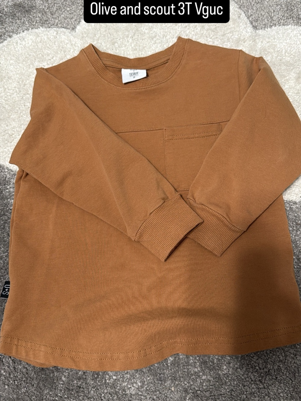 Olive +Scout Kids' Long Sleeve Pocket Tee - Brown - 3T